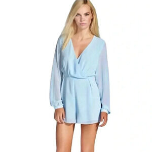 GLAMOROUS | Nordstrom Light Blue Surplice Romper Size M (EUC)